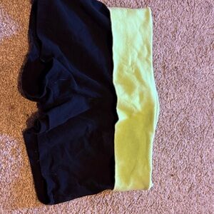AREA Black and Green Shorts with Pink Accent